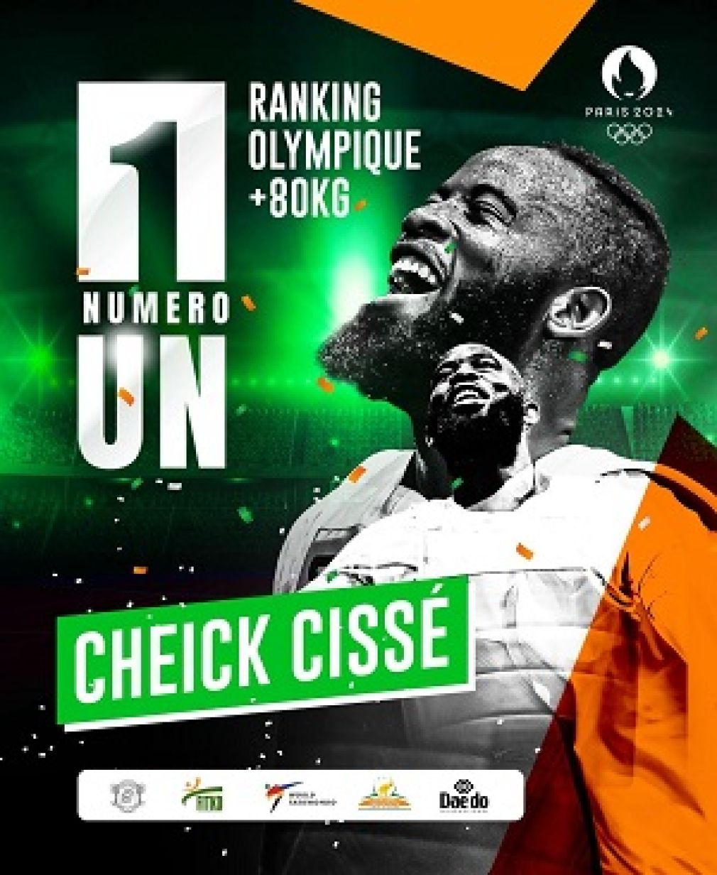 Taekwondo : Ranking Olympique / L’Ivoirien Cissé Cheick  occupe la première place  des + 80Kg